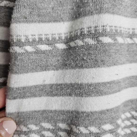 Sienna & Sage Womens Cardigan Gray White Sz Large - Picture 5 of 8